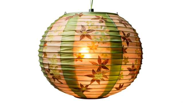 Floral glow paper lantern, cut out transparent