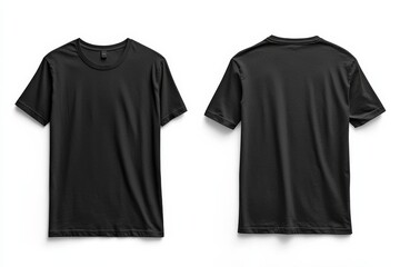 Naklejka premium Black Tshirt Mockup Front and Back Isolated created with Generative AI