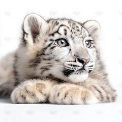 Fototapeta premium Snow Leopard Isolated
