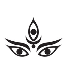 Happy Durga Puja, Hindu goddess durga face vector illustration design.eps10