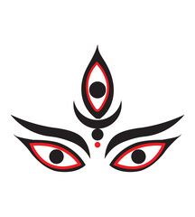 Happy Durga Puja, Hindu goddess durga face vector illustration design.eps10