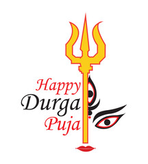 Happy Durga Puja, Hindu goddess durga face vector illustration design.eps10