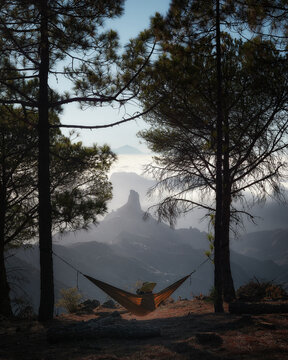 Serenity at sunset in the mountains of Gran Canaria, Canary Islands