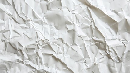 Obraz premium Crisp white paper with crumpled texture. Above perspective.