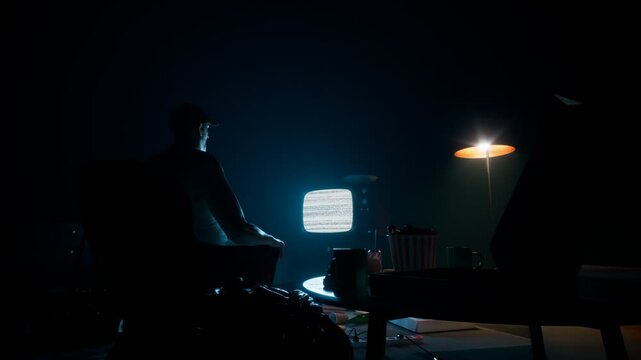 A Guy From 90 In The Dark Room Staring At Tv Surrounded By Snacks And Drinks A Fat Guy From 90 Seating In The Dark Room Staring At Tv Surrounded By Tones Of Food Snacks And Drinks