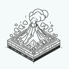 isometric illustration of mountain