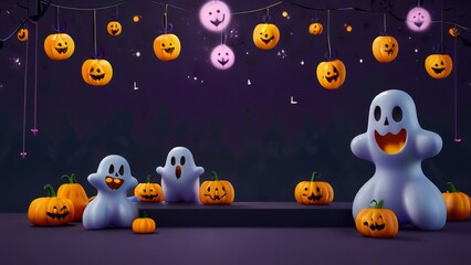 halloween background with pumpkin