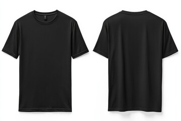 Naklejka premium Black Tshirt Mockup Front and Back Isolated created with Generative AI