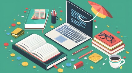 Online learning hub with various educational resources