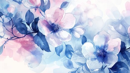 Watercolor Floral Art - Delicate Blooms in Soft Hues