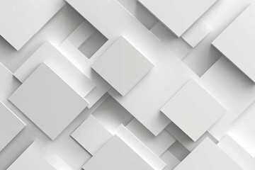 Obraz premium Abstract background with white squares, cubes, and layers in a geometric pattern for modern design.