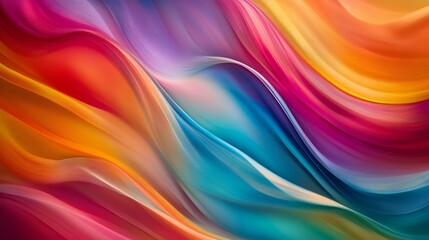 Fototapeta premium Abstract colorful wavy background with shades of red, orange, blue, green, and purple.