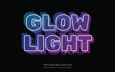 Glow Light 3D editable text style effect	
