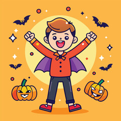 Happy in Halloween day Draw doodle style