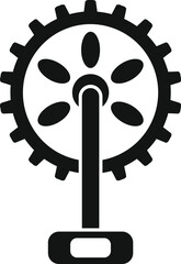 Obraz premium Ferris wheel with round cabins standing on platform icon simple vector. Park recreation. Family circle