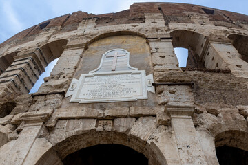 Roman Colosseum, the largest ancient amphitheatre ever built, Italy. the arena, gallery,...