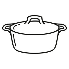 Cooking pot icon. Outline vector illustration.Isolated on white background.