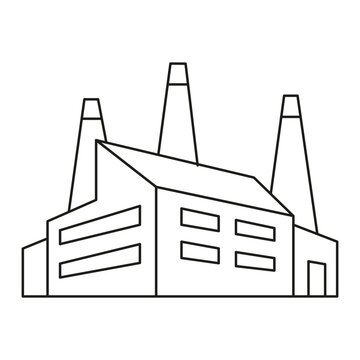 black and white factory building clip art preview