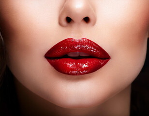 Obraz premium Red women sensual lips, perfect as a decorative or ornamental image