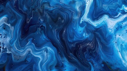 Obraz premium vibrant blue watercolor paint marble texture abstract ink artwork background digital painting