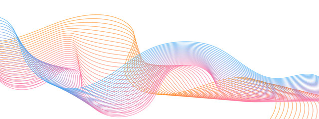 Abstract background design with diagonal blue and pink or orange line pattern. Modern flowing wavy lines. Futuristic technology concept. Suit for banner, poster, cover, brochure, flyer, website	
