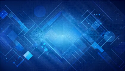 Blue tech geometry abstract vector background with futuristic elements in shades of blue - modern digital design for web, print, and technology concepts