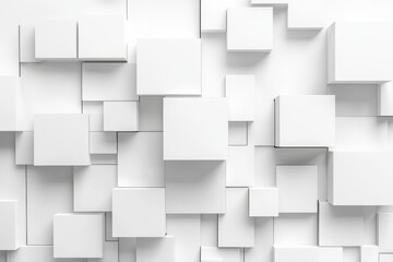 Obraz premium Abstract background with white squares, cubes, and layers in a geometric pattern for modern design.