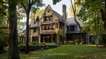 Stunning classic home surrounded by mature trees and greenery