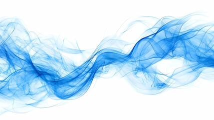 Abstract Blue Smoke Waves Flowing Smoothly on White Background Looping Animation for Design and Presentation