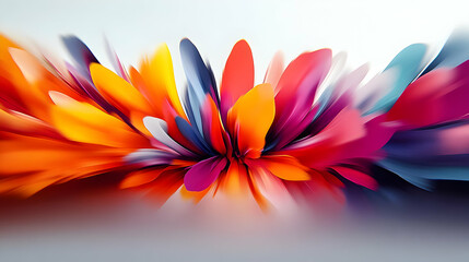 Fototapeta premium Abstract Colorful Flower Bloom Animation with Vibrant Hues and Smooth Transitions