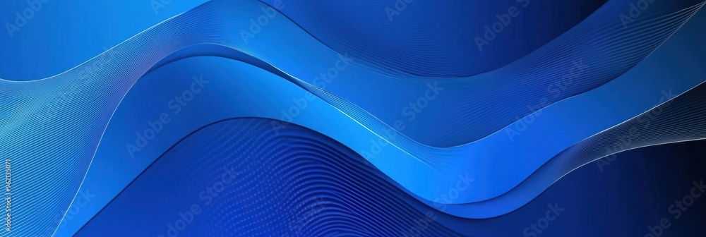 Poster blue background with abstract shapes and lines, creating an elegant design for presentation or corpo