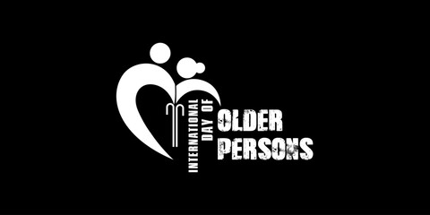 International Day of Older Persons Creative unique idea design logo banner poster social media web background isolated vector illustration older person symbol icon love care respect our elder citizens