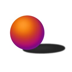 orange purple 3d sphere ball with drop shadow