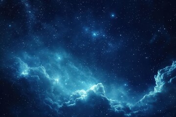 A Night Sky with Scattered Stars and Glowing Clouds