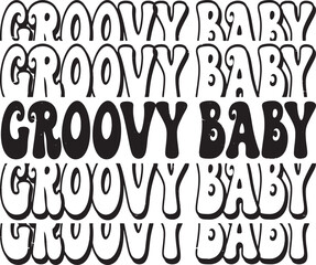 
Groovy Baby Hand drawn lettering phrase, Groovy t shirt design, quotes Isolated on white background, Files for Cutting, EPS 10, Black and white saying, Card Design
