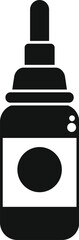 Black silhouette icon of a nasal spray dropper bottle dispensing medicine
