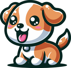 Cute dog illustration vector icon.