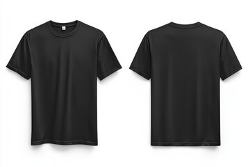 Fototapeta premium Black Tshirt Mockup Front and Back Isolated created with Generative AI