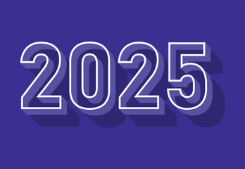 2024 Happy New Year Typography Purple Design Abstract Vector Illustration