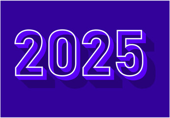 2024 Happy New Year Typography Purple Design Abstract Vector Illustration