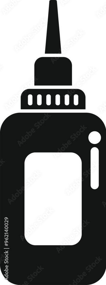 Poster this simple black and white vector icon represents a bottle of glue, ideal for projects related to c