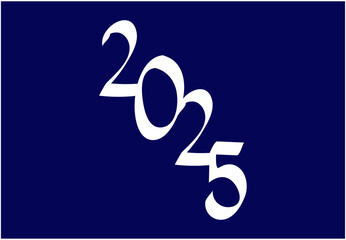 2024 Happy New Year Typography Blue And White Design Abstract Vector Illustration