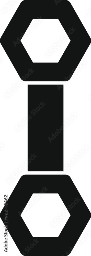 Poster simple vector icon of a double hexagon wrench, commonly used for fixing and repairing