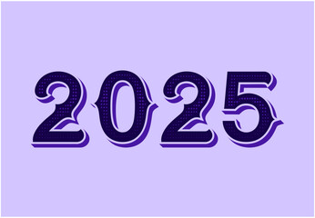 Happy New Year 2024 Design Blue Purple Abstract Realistic Decoration Vector Illustration