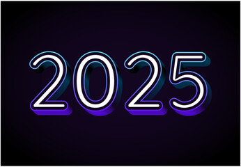 Happy New Year 2024 Design Abstract Blue Gradient Realistic Decoration Vector Illustration