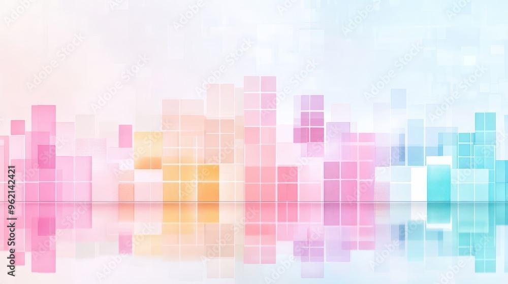 Aufkleber abstract colorful background with geometric shapes reflecting on a smooth surface, ideal for modern 