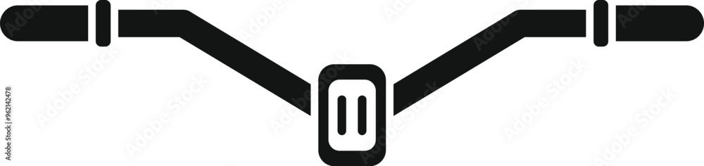 Poster simple vector icon of a motorcycle handlebar with a speedometer showing three gears