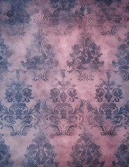 A soft, faded damask pattern with a vintage texture, perfect for background designs, wallpaper, or vintage-themed projects.

