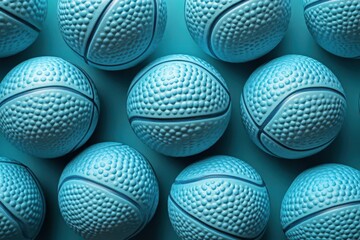 turquoise basketball pattern background multiple balls in various sizes overlapping subtle shading and texture sportsthemed design with modern vibrant aesthetic