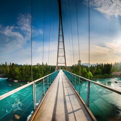crossing a river, AI generated